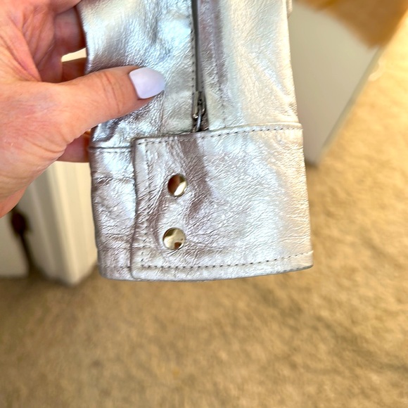 Silver, 100% leather jacket coat size 6 brand new - Picture 5 of 11